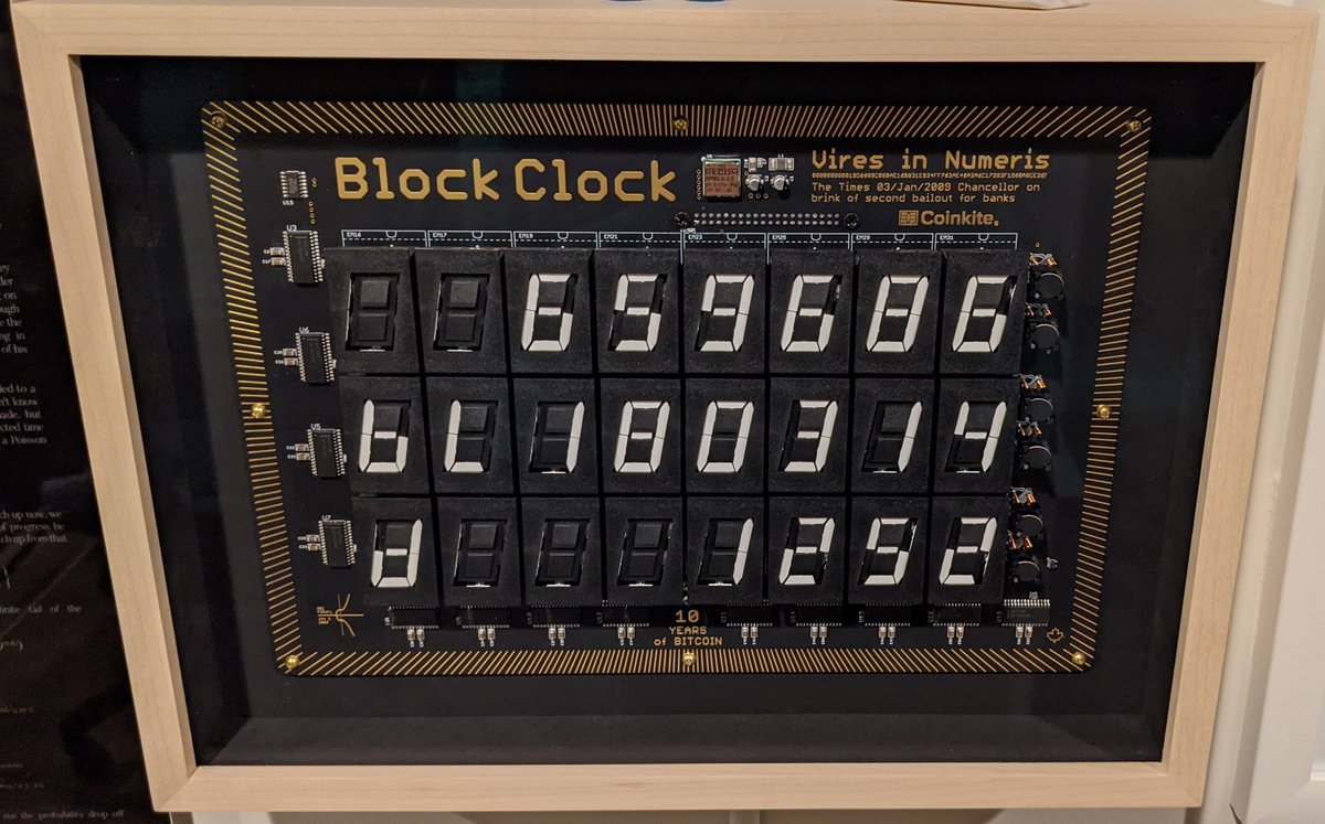 13/ The OG  @theBLOCKCLOCK looks cool while providing data straight from your  #Bitcoin   node. Watching the price is great, but I'm always tracking the next halving.