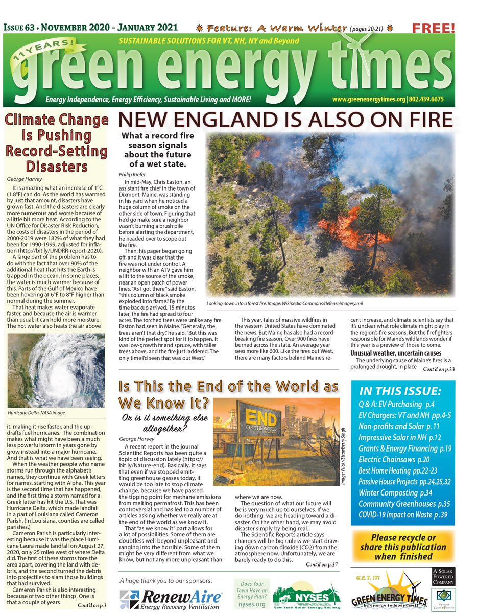 The November edition of Green Energy Times is Online
#Energynews #ClimateAction #ClimateCrisis #solarenergy #transportation #transportationsolutions #buildingefficiency #energyefficiency #sustainableAg #NetZero #Sustainability #carbon #CO2 
greenenergytimes.org/2020/11/23/the…