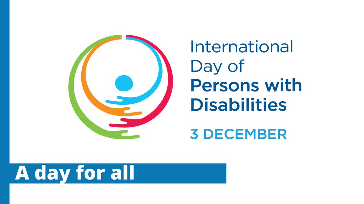 The logo of Internationa Day of Persons with Disabilities. 3 December. A day for all.