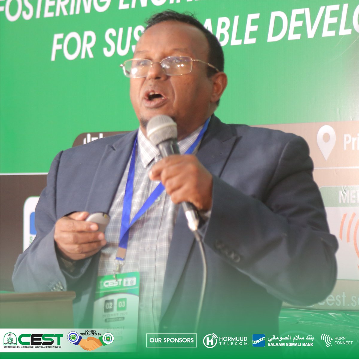JamhuriyaUniv's tweet photo. Our 4th keynote speaker of CEST2020, Eng. Abdikadir Abikar Hussein,   Rector - Almaas University, is currently giving a presentation on "Natural Resources in Somalia".
#CEST2020 #JUST #SU #Together_is_Power✊ https://t.co/FFFs6YUawj