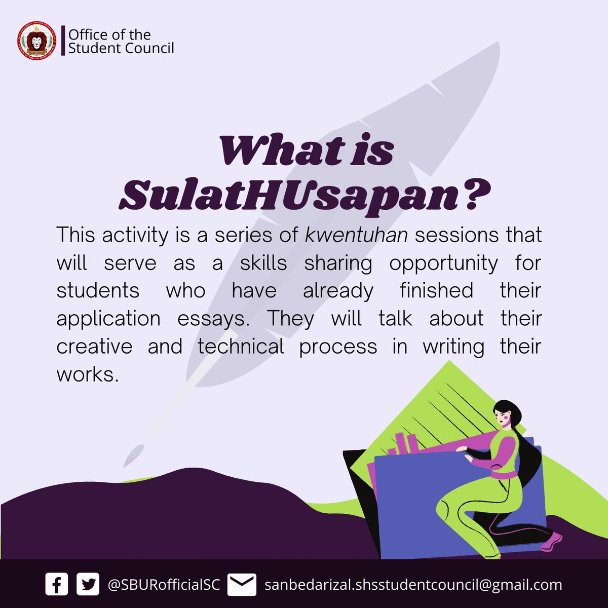 SBURofficialSC's tweet photo. With application essays being part of the requirements for college and university admissions, this puts the utmost importance on the quality of the outputs of applicants. 

(1/5) https://t.co/hz1CgHBgvn