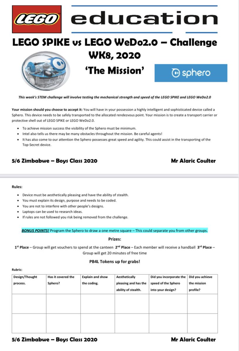 5/6 Zimbabwe were given another STEM challenge. ‘The Mission’ had students using LEGO SPIKE, LEGO WeDo2.0 and Sphero. <a href="/LEGO_Education/">LEGO Education</a> <a href="/SpheroEdu/">Sphero Education</a> @DoE_STEM @AlstonvillePS