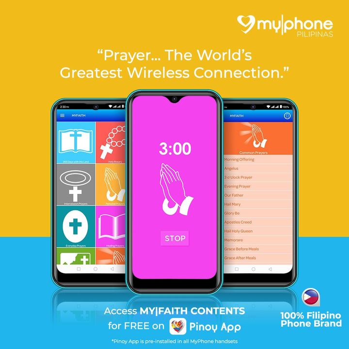 MyPhoneOfficial's tweet photo. Access the strongest weapon in your MyPhone; PRAYERS 🙏 

Learn more about this exclusive feature in MyPhone: https://t.co/2CT0fvgzmj

#MyPhonePrayers #PinoyApp https://t.co/O5A0muQ6Lb