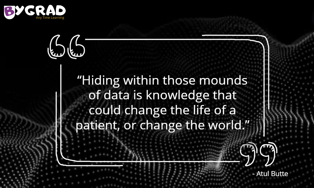 "Hiding within those mounds of data is knowledge that could change the life of a patient, or change the world"
Any Time Learning BYGRAD
#bygrad #AnyTimeLearning #datascience #datasciencecourse #machinelearning #python #BYGRADEducation #didyouknow https://t.co/u1Tcusev9Z