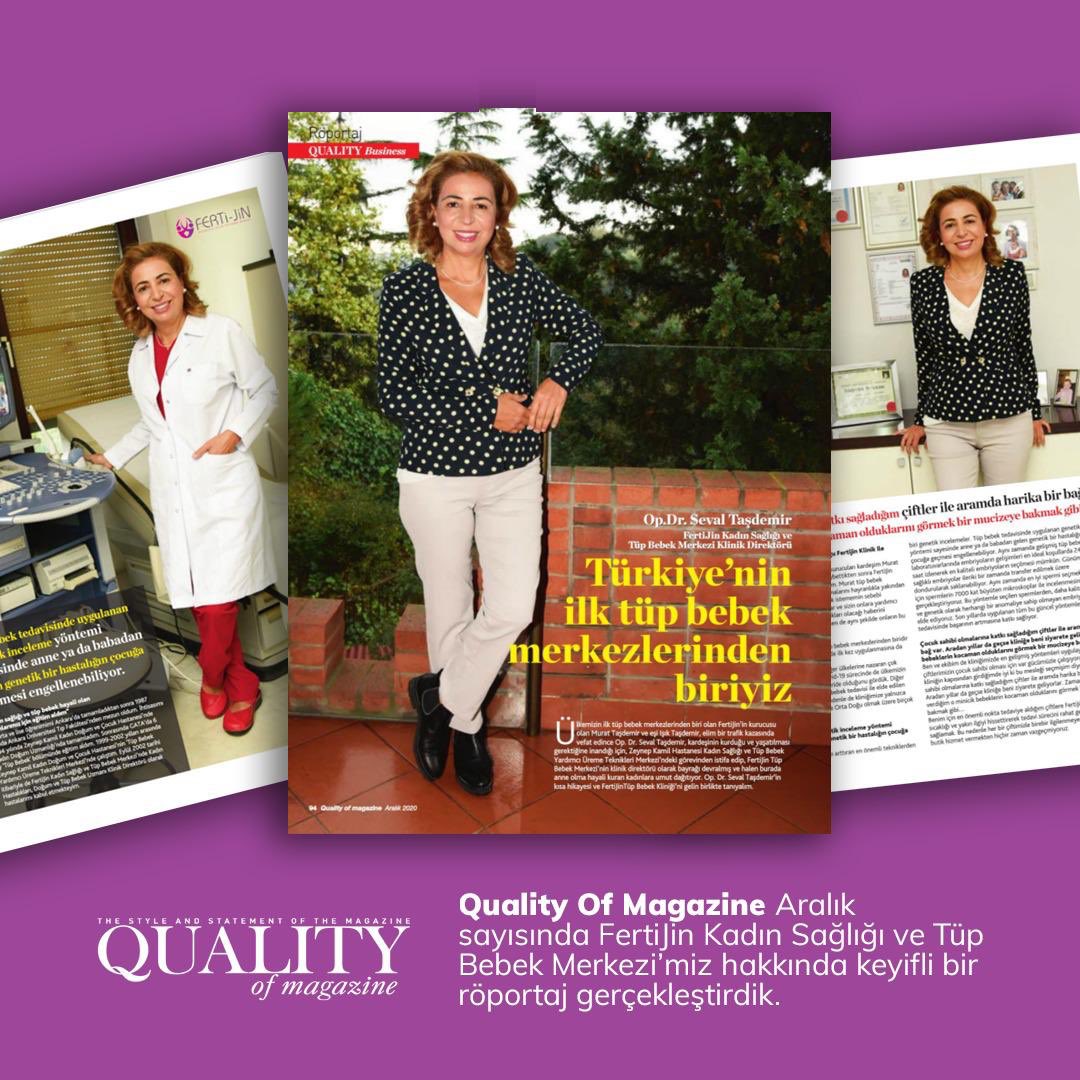 QUALITY OF MAGAZINE dergisi için tüp bebek tedavisindeki yenilikleri ve FertiJin Tüp Bebek Merkezi'ni anlattığım keyifli bir röportaj gerçekleştirdik. Röportajın tamamı Quality of Magazine Aralık sayısında... #DrSevalTasdemir #fertijin #tüpbebek #tupbebek #tupbebektedavisi