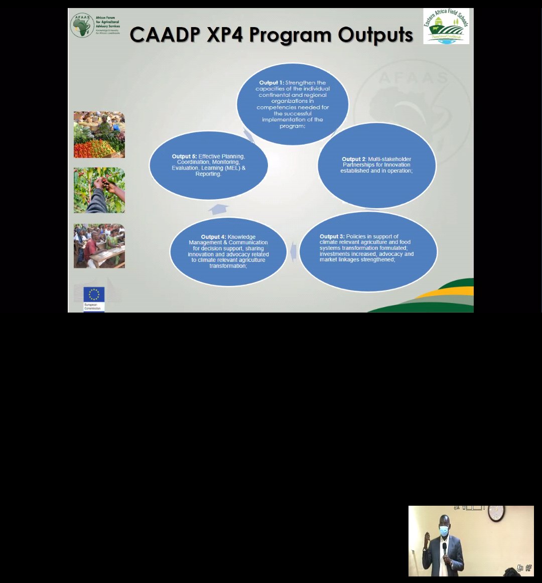 Mr <a href="/MaxOlupot4/">Max Olalatau Olupot</a>  sharing about <a href="/afaasinfo/">African Forum For Agricultural Advisory Services.</a> proat the Uganda National Stakeholders' Dialogue on Climate Smart agriculture