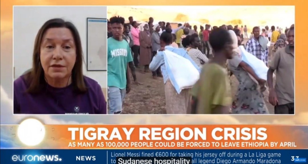 KirkensNodhjelp's tweet photo. Vår landdirektør i Sudan, Berte Marie Ulveseter, var nettopp på @euronews for å fortelle om situasjonen på grensa mellom #Sudan og #Etiopia. Hun forteller om enorme behov. @NorwayMFA @NorwayAmbSudan @noradno https://t.co/Did6GGRF9x https://t.co/v6JEsYvWaM https://t.co/2frdzmsJJo