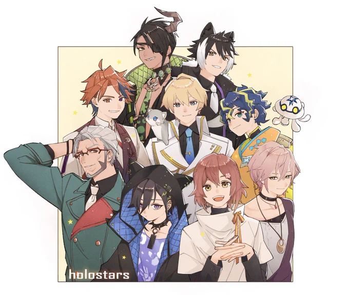⭐️ホロスターズ⭐️
#HolostArt #みやびじゅつ  #イヅル描いたぞ #アランの画廊 #りつあーと #アステル絵ダ #騎士絵画 #描クテル #シ絵ン #オウ画 
