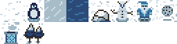 treefrog_gaming's tweet photo. A mock game made using 16x16 tiles for @Saultoons #MyWinterWorld challenge.

Help Santa get his cookies while avoiding the Evil Snowmen

Don't hurt the penguins. https://t.co/XBqjGMKeNL