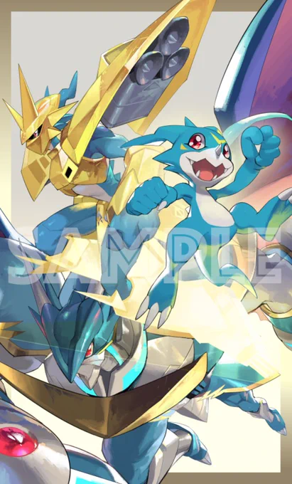 エアコミケ2 新作発表⑦
ブイモン、マグナモン、アルフォースブイドラモン の スリーブ や プレイマット になります!
イラストレーターは E_Volution_(@Evolution_ygo) 様です。 