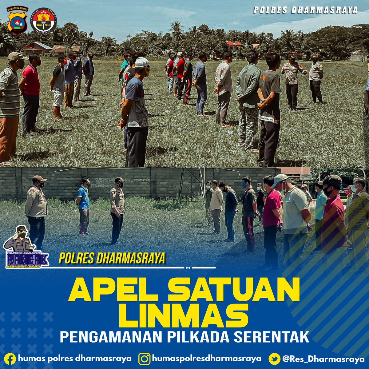 Res_Dharmasraya's tweet photo. Guna mengecek kesiapan pengamanan TPS pada tanggal 9 Desember 2020, Kapolsek @Polsek_Sitiung1 Iptu @Hendriza8 laksanakan apel Linmas yang terlibat pengamanan TPS

Kapolsek menyampaikan mekanisme pengamanan TPS yang menyesuaikan Protokol Kesehatan https://t.co/3MI46SNSoz