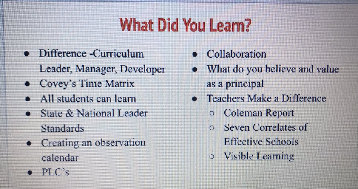 Ashley_Imming's tweet photo. Another semester down! Thank you @BryanMcDonaldPD for a wonderful class: Curriculum for School Leaders.
The question isnโt โWhat did we learn?โ But โWhat didnโt we learn?โ #ucmoedlead #elementaryadmin https://t.co/3t2vRzqmux