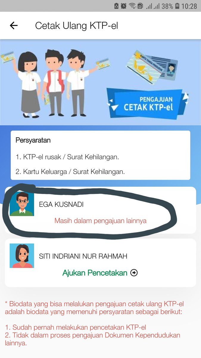 stindri_'s tweet photo. @DisdukcapilBdg Sudah di cek. Di KK data sudah betul. Tp saat mau cetak ulang KTP statusnya masih dalam pengajuan. Padahal perubahan di KK sudah selesai https://t.co/yMi1JGdERk