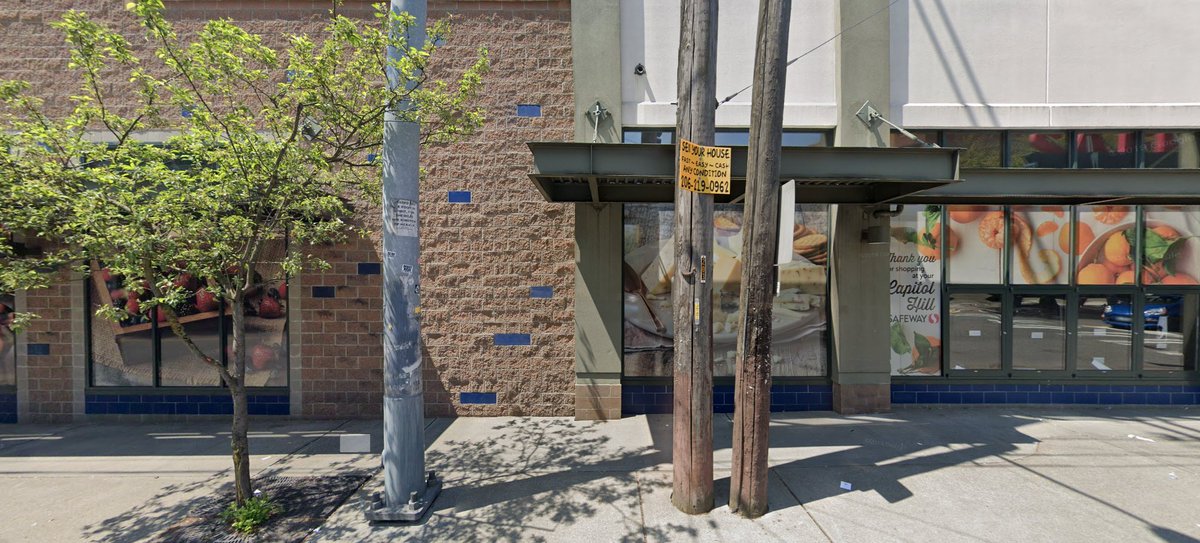 By comparison, let's take a look at the streetscape in front of the Capitol Hill Safeway.