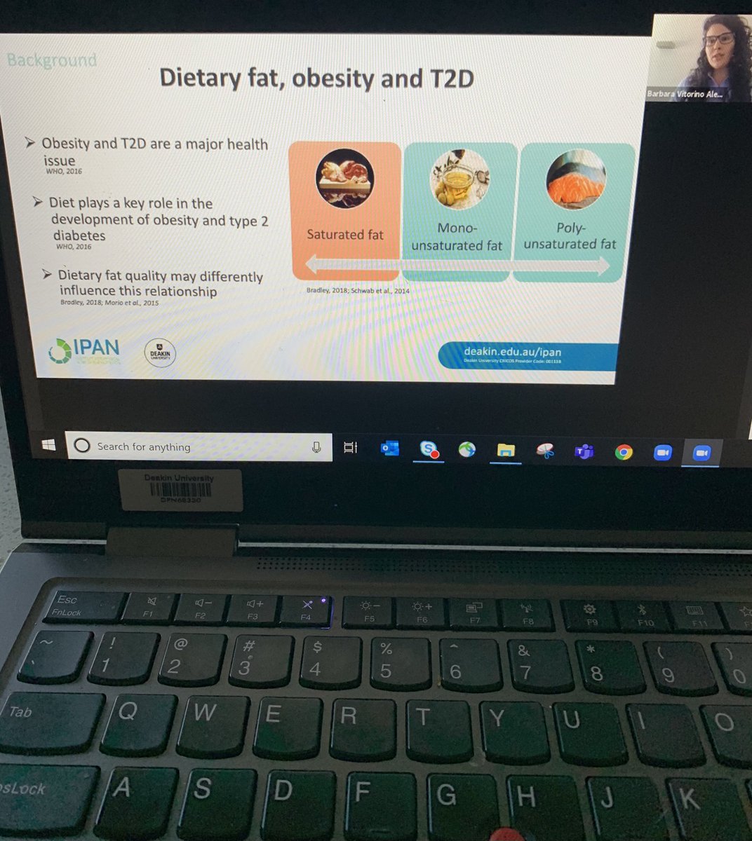 Omega_doc's tweet photo. Excellent presentation by our student @BarbaraBrayner on which #dietarypatterns were linked to Type 2 diabetes and Obesity risk in the UK Biobank Cohort! #NutSocAus @Katmlivingstone https://t.co/cWhpiI38xB
