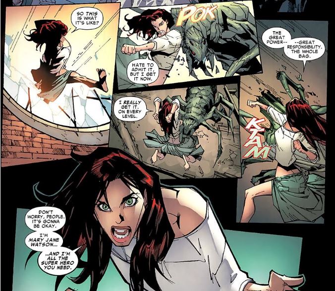 Mary Jane helps Peter save everybody in Spider-Island after getting temporary Spider powers