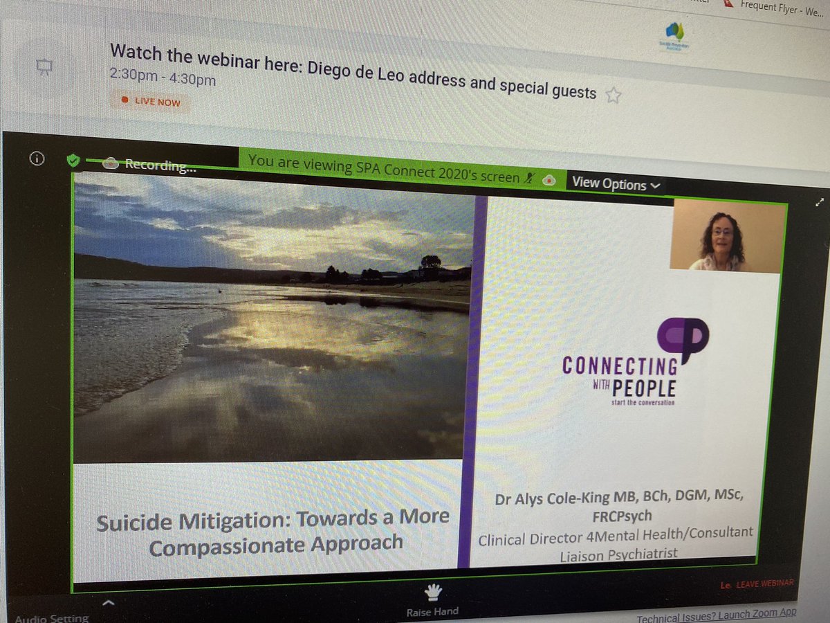 MHResearchUniSA's tweet photo. “Life events can happen anytime. The challenge we have is to put our evidence base forward in the context of a compassionate response to deep distress.” @AlysColeKing @Connectwpeople @SuicidePrevAU https://t.co/NbRw0ZJf3M