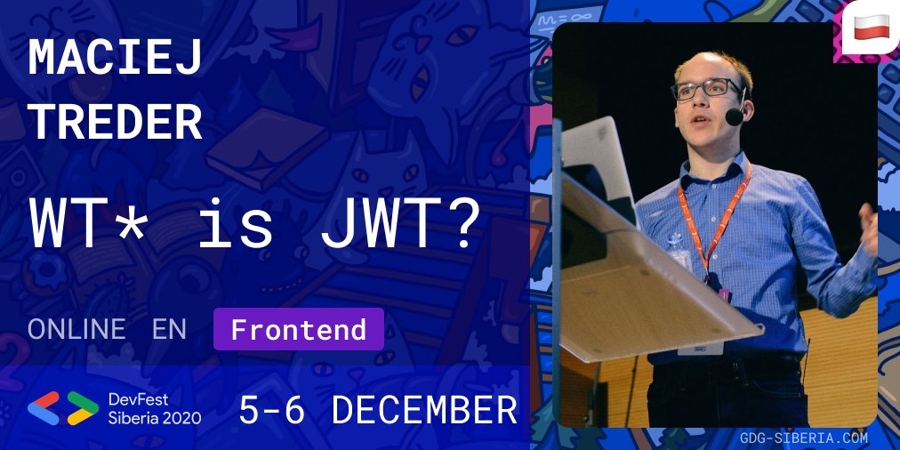 In the presentation I want to include the use-cases for JWTs as well inside the micro-services architecture, as in the giving access to some data to third-party applications. Join us at gdg-siberia.com/speakers?id=Ma…