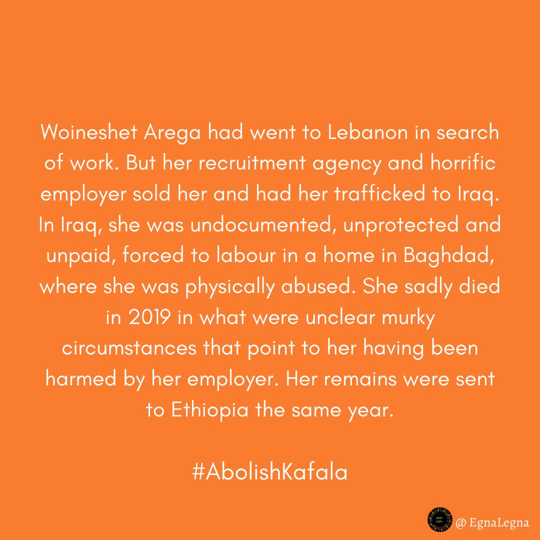 So many women are trafficked to countries like Saudi Arabia, Syria, Iraq and elsewhere. Remember these sisters, their tragic deaths is why we need to  #abolishkafala now. 5/n #abolishkafala  #AbolishKafalaSystem