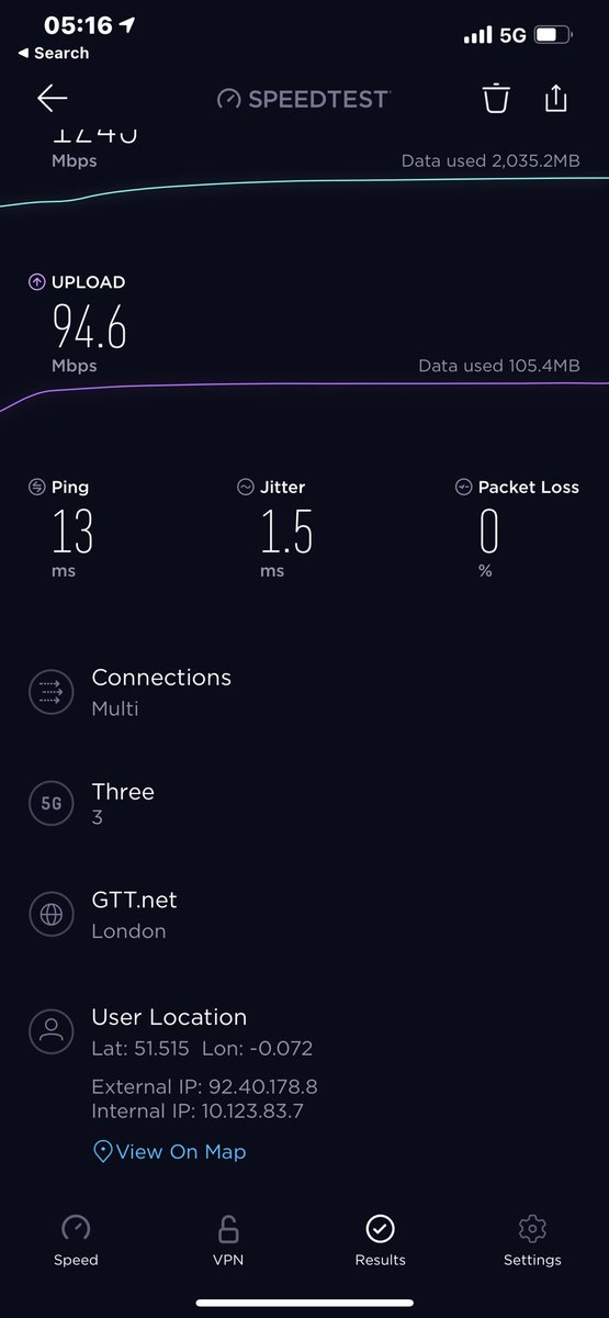 achurms81's tweet photo. @ThreeUK not bad speeds #London #aldgate #5G #iPhone12ProMax https://t.co/z30IEICYEO