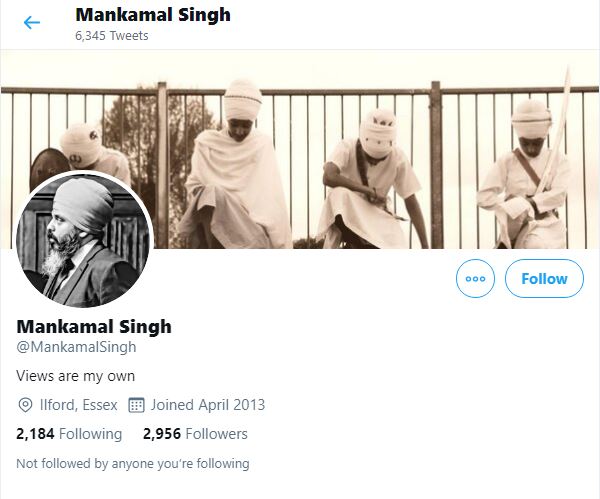 Also please see handle of Manakamal singh. He is finance manager in team of The Sikh Network!