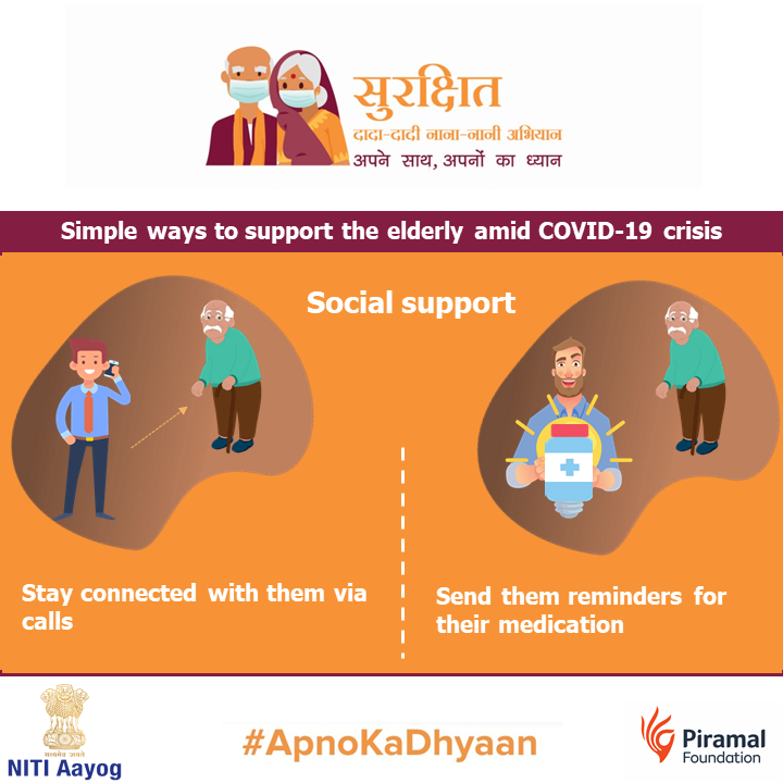 Every effort can make a difference!
In these tough times, we need to come together to ensure #ApnoKaDhyaan.

Here are some ways to support our elderly by making them feel connected and cared for.