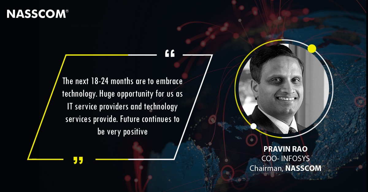 NasscomR's tweet image. Future is positive &amp;amp; filled with opportunities for technology service providers, says U.B. Pravin Rao at the launch of new 
@nasscom report

Future Of Technology Services - Navigating the New Normal

Download: bit.ly/3ogwBRJ

#tech4all #tech4future #tech4good #technews