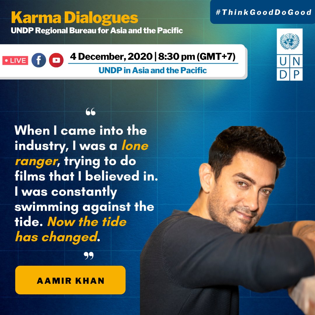 UNDPMaldives's tweet photo. Watch #KarmaDialogues LIVE this Friday, 4 Dec, at 6.30 pm (MV time)
Join the final episode for 2020 with Aamir Khan for an inspiring conversation about one of Asia's biggest actor, activist, & #humanitarian
Register: https://t.co/UOfPialwgm
Watch live: https://t.co/xQcBLKPZBS https://t.co/uXMjtVnk9s