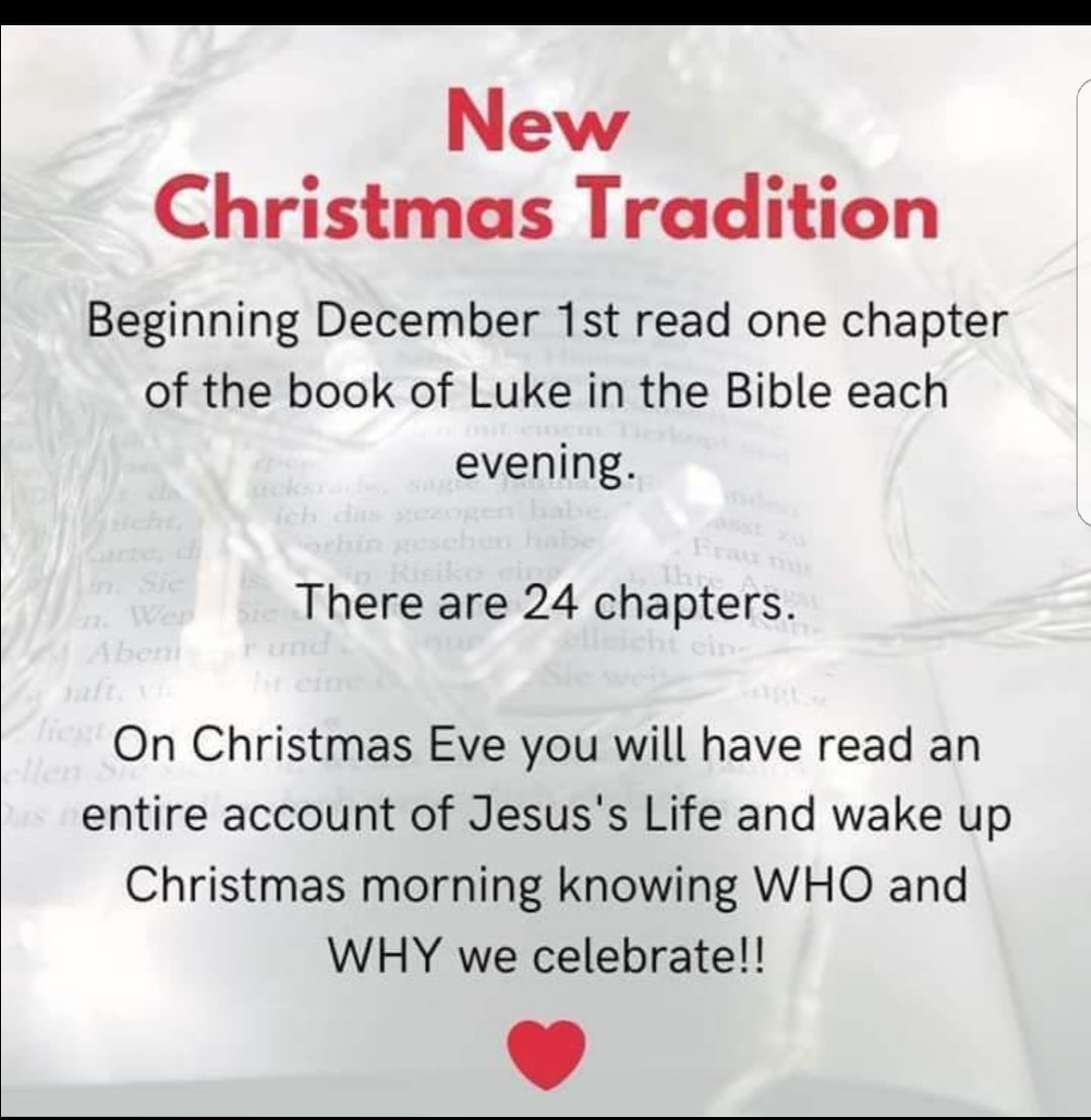 RealAramide's tweet photo. The book of Luke is an interesting read. I encourage everyone to take up this new tradition especially for our younger ones.
Shalom!
#Christmas
#DecemberToRemember
#JingleBells
#Noel
#December
#AKingWasBorn
#TimeToSparkle
#TisTheSeason https://t.co/AGnpjIndUg