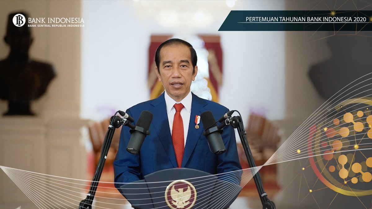 bank_indonesia's tweet photo. Senada dgn Perry, Presiden RI @jokowi dlm sambutannya jg menyampaikan bahwa semangat optimisme akan pemulihan ekonomi,  kini terus bergerak progresif di penghujung tahun 2020 dan sepanjang tahun 2021. Jokowi jg berpesan agar momentum pertumbuhan positif ini harus terus dijaga. https://t.co/Yu6BHY6Ob9