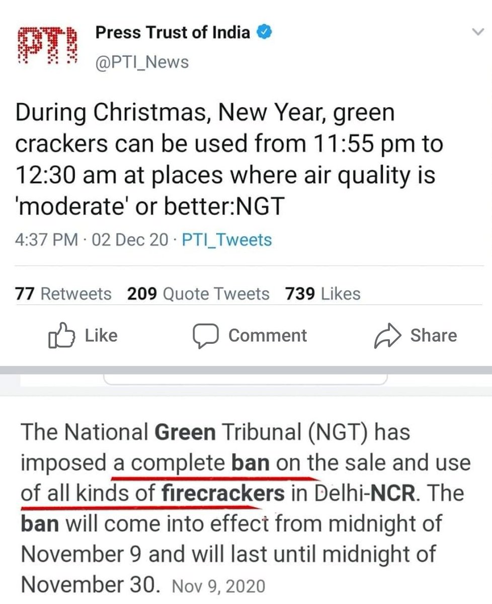 IIMNationalists's tweet photo. Firecrackers are specially banned on Diwali days. 
But even more specially, allowed on christmas and new year...

. 
This is clear "religious discrimination" and a proof of ingrained Hinduphobia in our systems.

.
#Hinduphobia
#HinduUnity_NeedOfTime
#HinduEcosystem
.
. https://t.co/S2xnZhNtSe