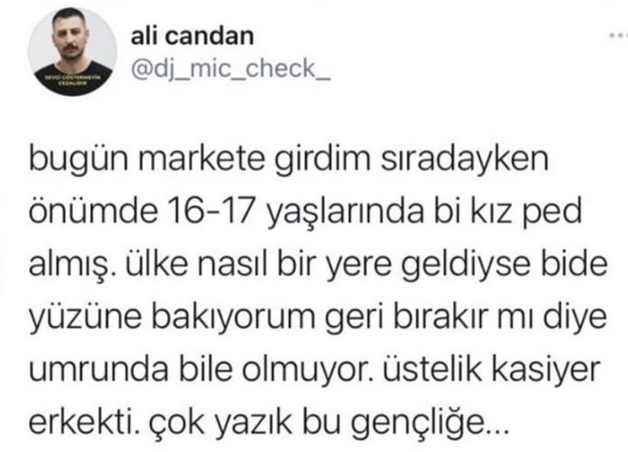 Peçeteyi tıkayacak bir yer var ama neyse...