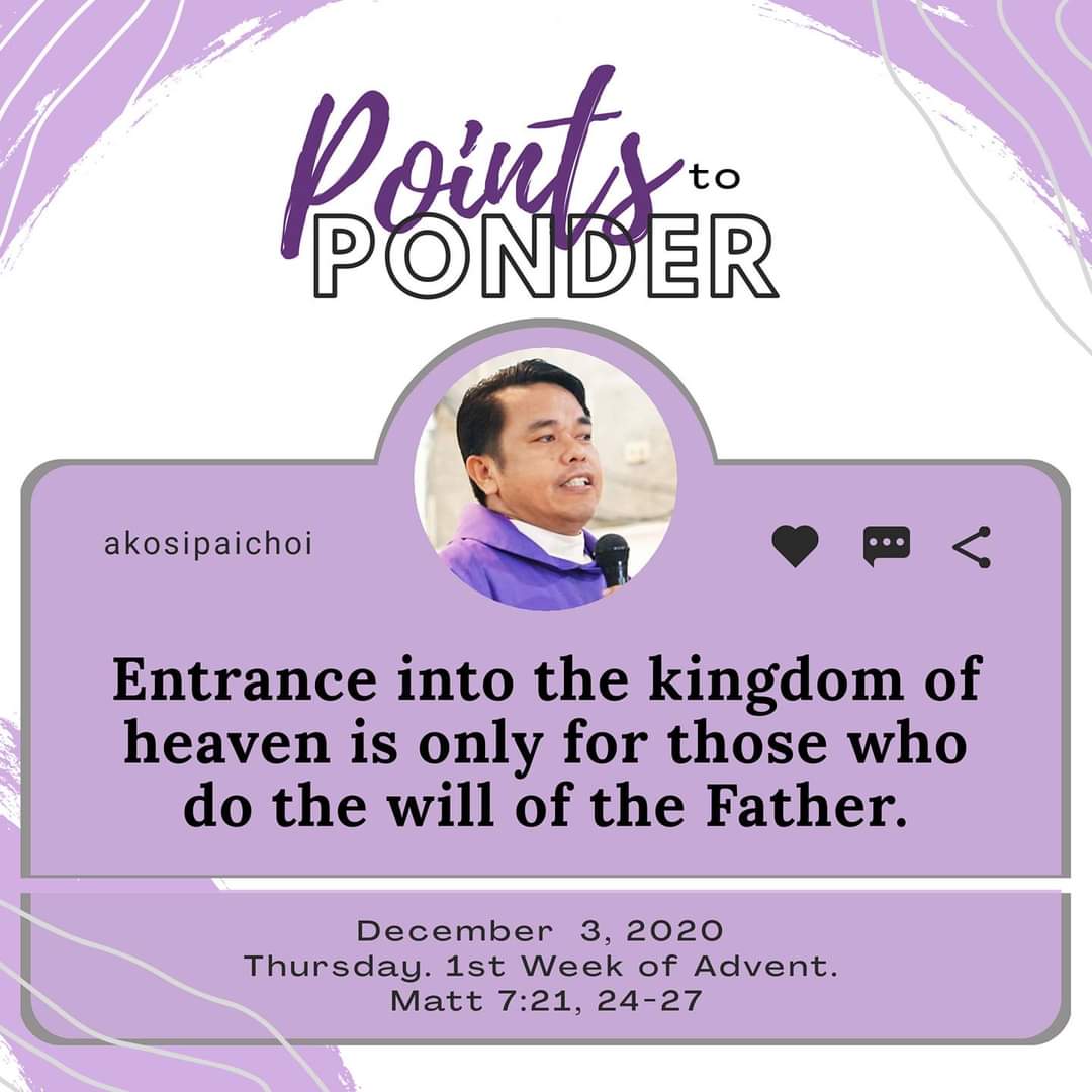 SRPPateros's tweet photo. #PointsToPonder

Daily Gospel Reflections by Fr. Choi Gliponeo https://t.co/JMFVBIzjeO