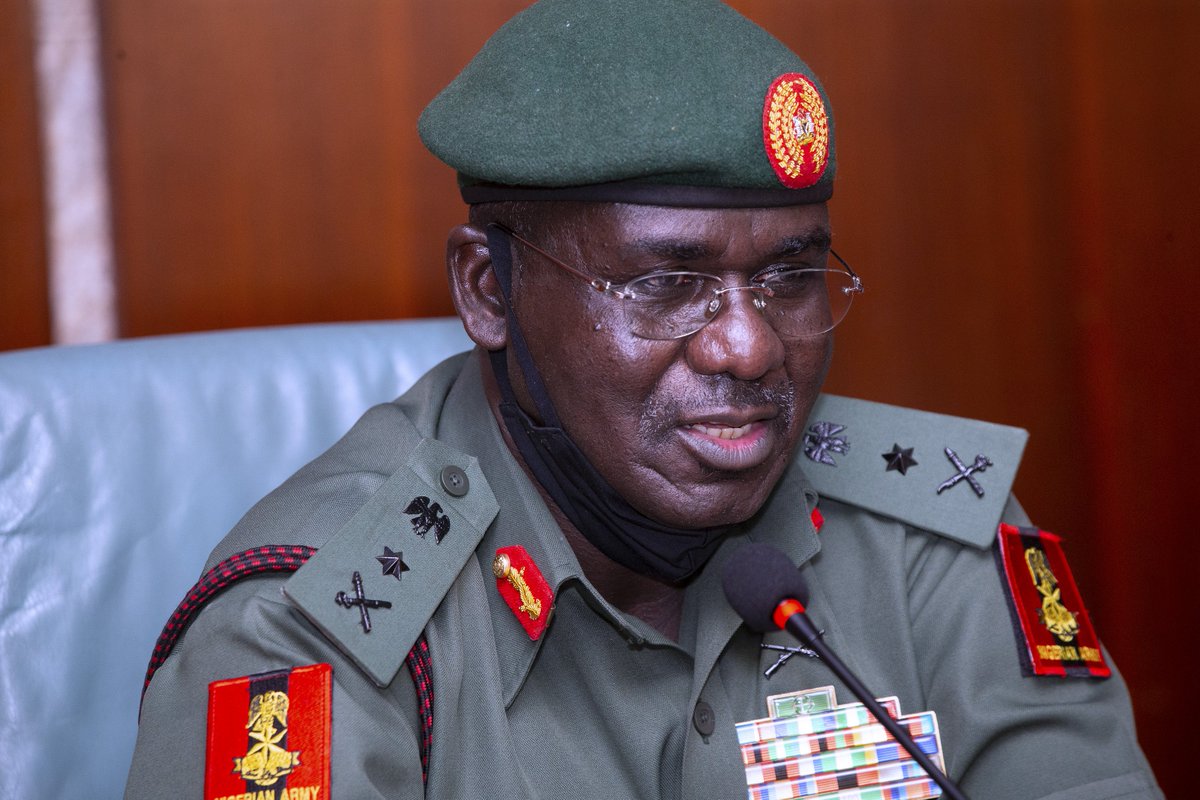 SaharaReporters's tweet photo. Terrorism May Persist For Another 20 Years In Nigeria – Buratai | Sahara Reporters https://t.co/u6h6U3dhSJ https://t.co/RPaN7FMAeX