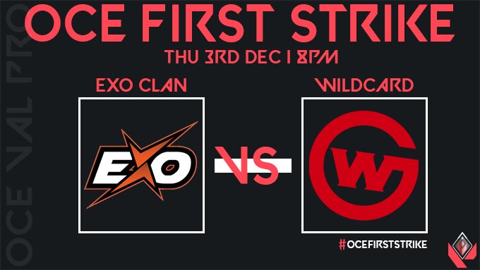 valesportsOCE's tweet photo. ⚡️Oceanic #FirstStrike⚡️
Second match of #OCEFirstStrike will commence at around 8pm AEDT!
Stream
https://t.co/507no1Kc7T
@ValorantEsports | @OCEValorantPro https://t.co/etw6Jux7eB