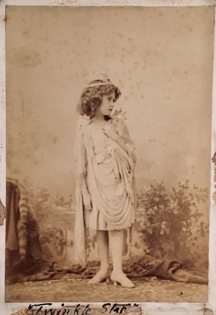 #ArchiveAdventCalendar #Star Movement / Dance pioneer, Margaret Morris (1891-1980) aged 8, in theatre costume as ‘Twinkle Star’ from pantomime ‘Little Red Riding Hood’, at Plymouth by Ben Greet Company, 1899-1900 #Archives pics courtesy <a href="/MMorrisMovement/">MMMI</a> @CPKMuseums <a href="/ARAScot/">ARA Scotland</a>