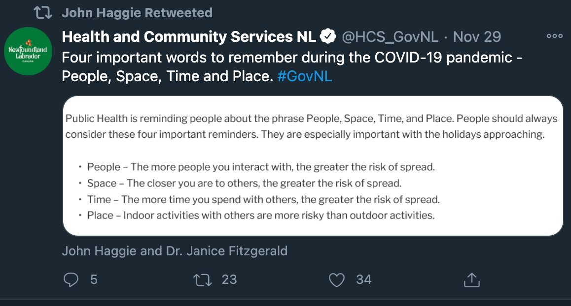 YoniFreedhoff's tweet image. How it started vs how it's going. How can anyone expect public to just do right thing (putting aside fact for large swath of same, that's often made impossible by social determinants of health) when even gov. officials regularly don't? This is Newfoundland's Minister of Health