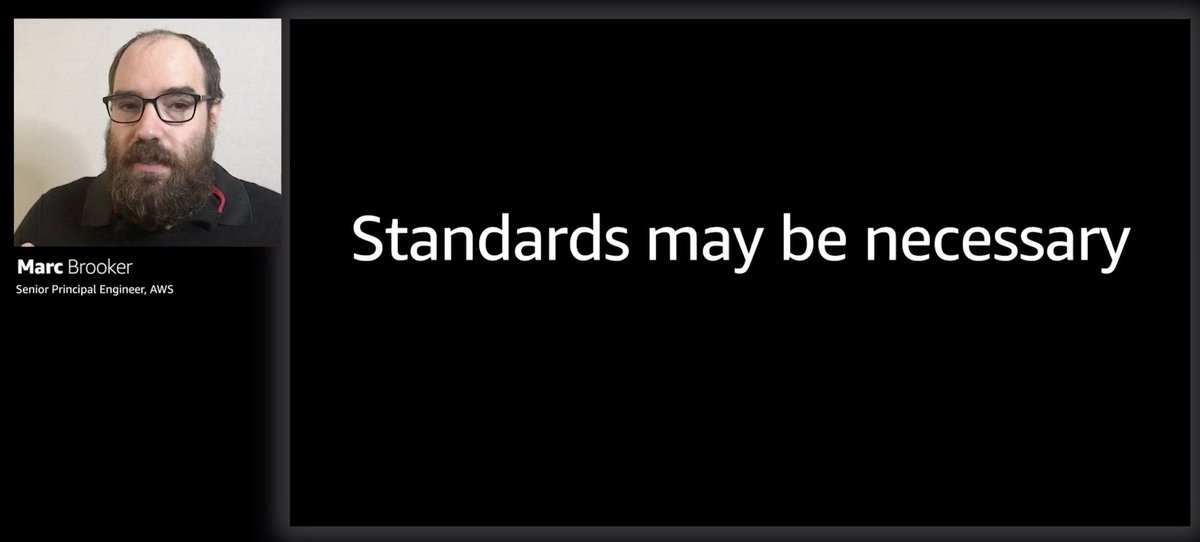 Standards: top-down decision, comes with risk (e.g. limits upside - losing ideas that are better than what's baked into the standards)"We use standards very sparingly, only in areas where we deeply understand the context and innovation has little upside"