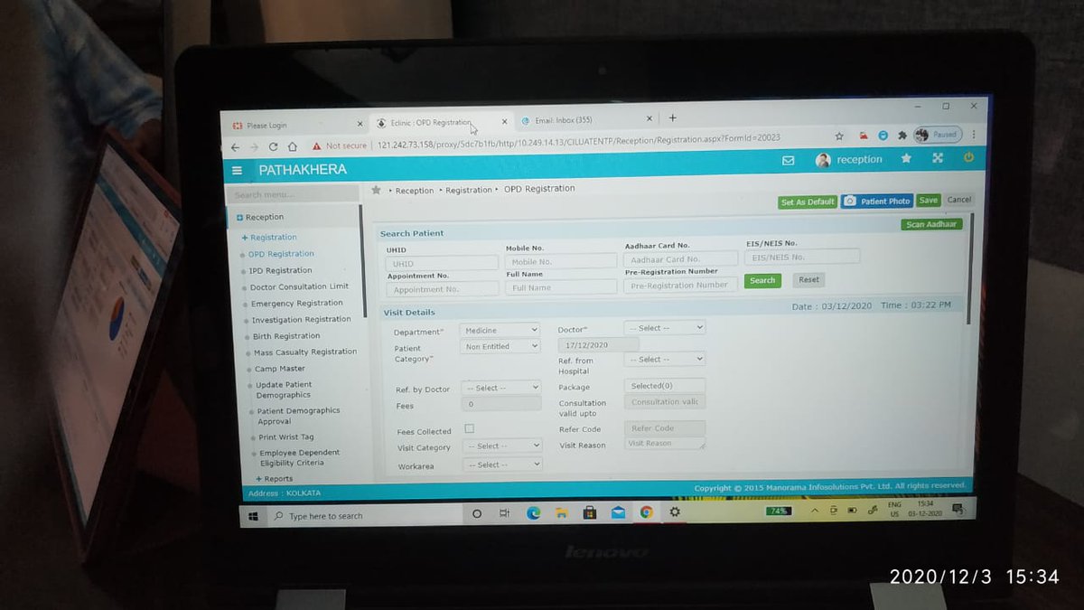 erppassion's tweet photo. Trial of Hospital Management System(HMS) at Pathakhera @erppassion 
#CILprojectPASSION #IamProjectPASSION 
#DigitalIndia #DigitalTransformation https://t.co/T6F2cxiFIO