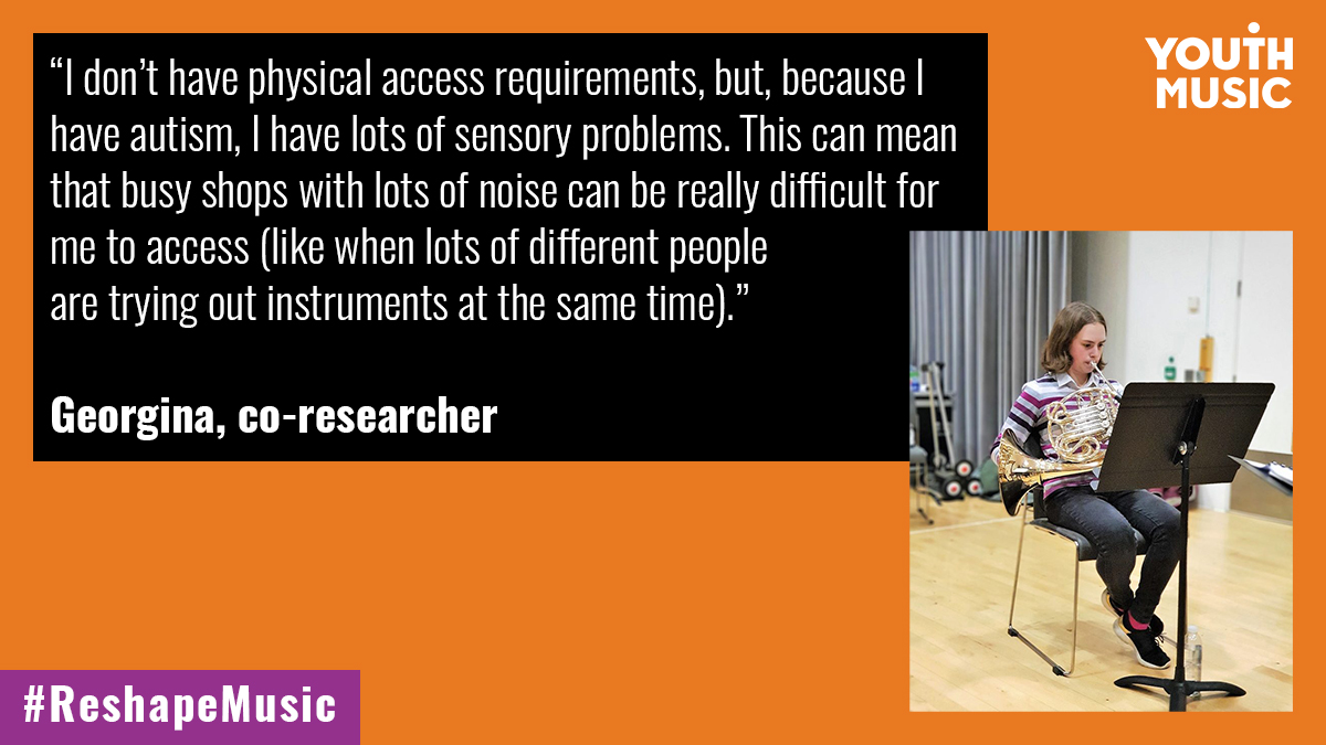French horn player  @GeorginaSpray has toured Europe and performed at  @RoyalAlbertHall.She shares: “I don’t have physical access requirements, but because I have autism busy shops can be really difficult for me to access"Georgina's interview:  https://bit.ly/33DxLio&nbsp;2/10