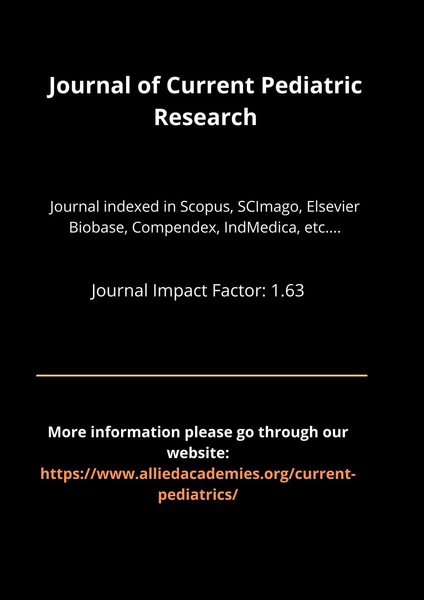 nursing001's tweet image. Requesting for Full length Abstracts at Journal of Current Pediatric Research
#SubmitArtilces on #Pediatrics 
#CurrentresearchonPediatrics #Covid19 
Journal website: alliedacademies.org/current-pediat…
Contact information:
Email at: pediatricresearch01@gmail.com