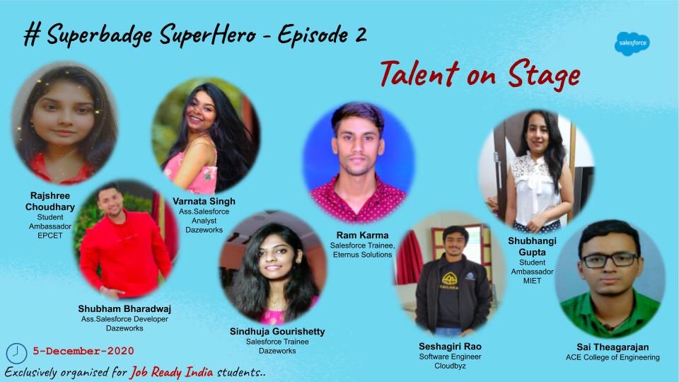 Manaswi Pauskar (@manaswipauskar) on Twitter photo Excited to announce #SuperbadgeSuperhero - Episode 2     exclusively organised for Salesforce Job Ready India students from various colleges across India <a href="/Bhanz19/">Bhanu Dasgupta</a> <a href="/amandabauman/">Amanda Bauman</a> <a href="/ShirleneChow/">Shirlene Chow</a> @LeahBMH <a href="/krislande/">Kris Lande</a> <a href="/ictacademyindia/">ICT Academy</a> <a href="/ictakerala/">ICT Academy Kerala</a> @taskts @NSDCINDIA <a href="/WillS_apac/">Will_Sim_APAC</a> <a href="/mithzb/">mithun</a> Excited to announce #SuperbadgeSuperhero - Episode 2     exclusively organised for Salesforce Job Ready India students from various colleges across India <a href="/Bhanz19/">Bhanu Dasgupta</a> <a href="/amandabauman/">Amanda Bauman</a> <a href="/ShirleneChow/">Shirlene Chow</a> @LeahBMH <a href="/krislande/">Kris Lande</a> <a href="/ictacademyindia/">ICT Academy</a> <a href="/ictakerala/">ICT Academy Kerala</a> @taskts @NSDCINDIA <a href="/WillS_apac/">Will_Sim_APAC</a> <a href="/mithzb/">mithun</a>