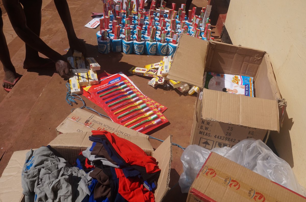"These things are costly and it’s not easy for someone to commit themselves buying them every month. Thank you so much," said a young person receiving a monthly care pack. #mombasa #childrights