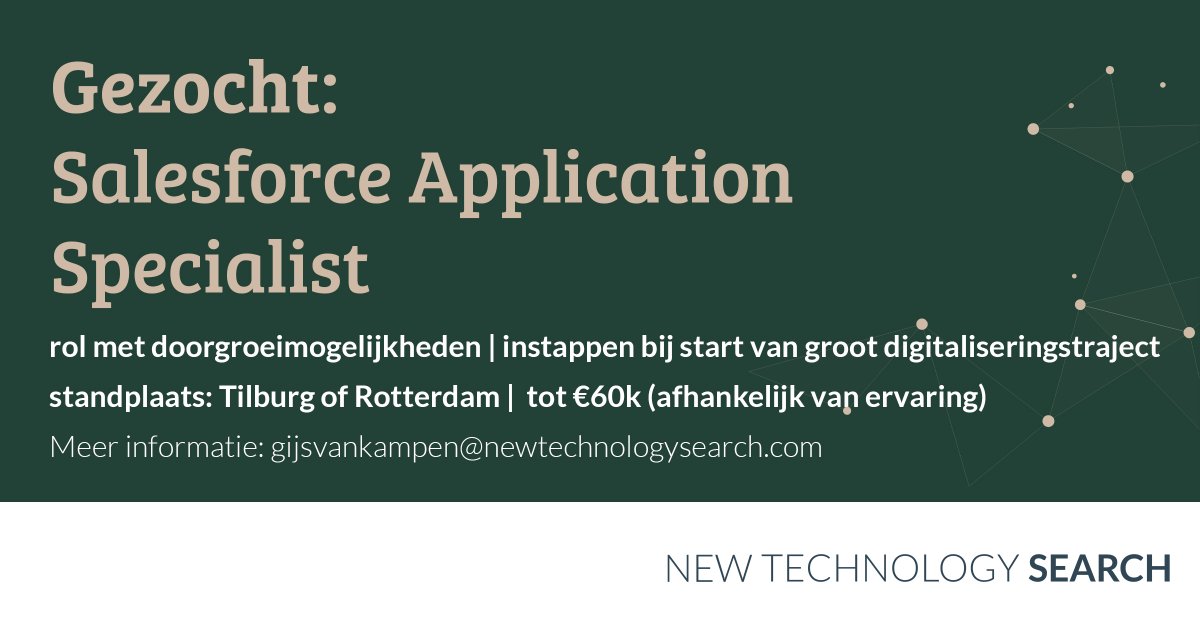 gvkampen's tweet photo. Voor een grote, landelijk opererende gerechtsdeurwaarder die de transitie maakt van dossiergerichte organisatie naar een klantgericht bedrijf zoeken wij een #Salesforce Application Specialist. Locatie: Tilburg of Rotterdam 
Bekijk de vacature op: https://t.co/1ebnhWUWpr
#vacature https://t.co/Wn0jDNAgue