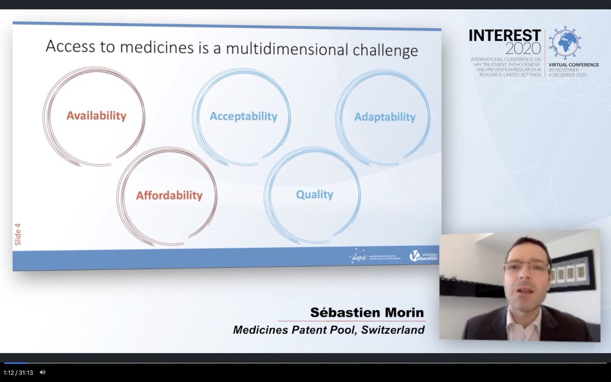 MedsPatentPool's tweet photo. 🖥️#StreamingNow @INTERESTconf: MPP’s @Seb_Morin_GVA - “#AccessToMedicines is a multi-dimensional problem and public health #licensing can help in all these aspects. MPP is the 1st and the only #PatentPool with a public health mandate.”
#INTEREST2020 https://t.co/vKSKnWNqxv
