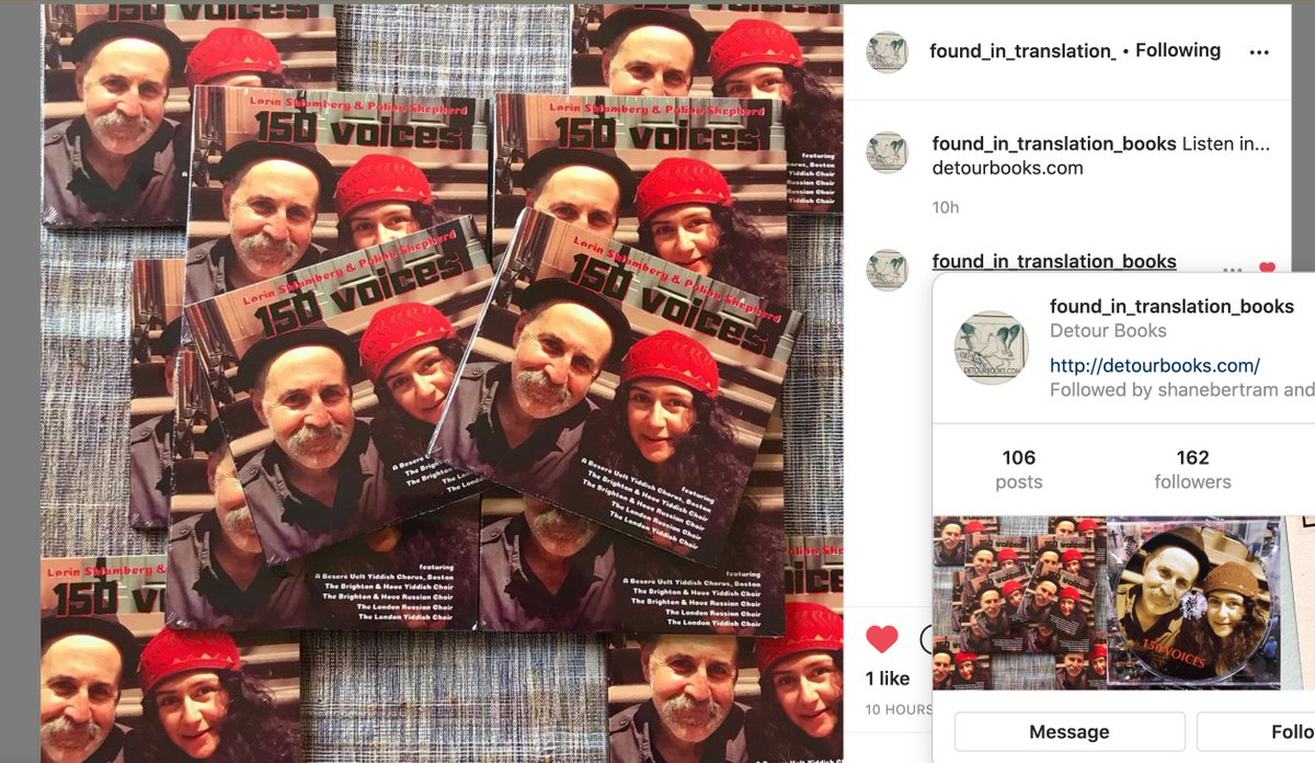 Polinashepherd's tweet photo. I love this! 
#150Voices 
@found_in_translation_books
#eleanorreissa #franklondon #detourbooks_found #stevemarcus #yiddish #yiddishkitchen #yiddishkeit #yiddishmusic #yiddishproverb #yiddishfiddler #yiddishlanguage https://t.co/PVqrG6BSMD