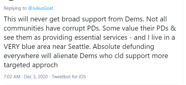 I am old enough to have heard a great many issues now that would never get broad support which now enjoy broad support.This isn't about fiddling with the settings. This is about changing the whole atmosphere.It's about demanding that this is one of the things on the table.