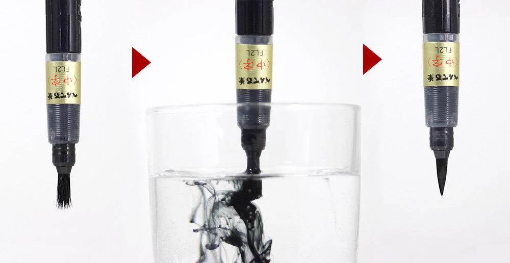 新しく買い替える前に、試してみて！ぺんてる直伝、筆ペン再生法！
