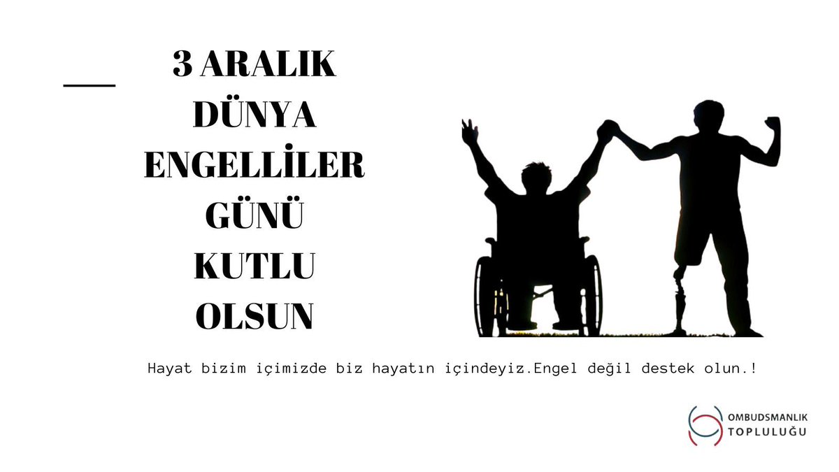 En büyük engel sevgisizliktir. Sevgi varsa engel yoktur. 3 Aralık Dünya Engelliler Günü kutlu olsun ! #3AralıkDünyaEngellilerGünü