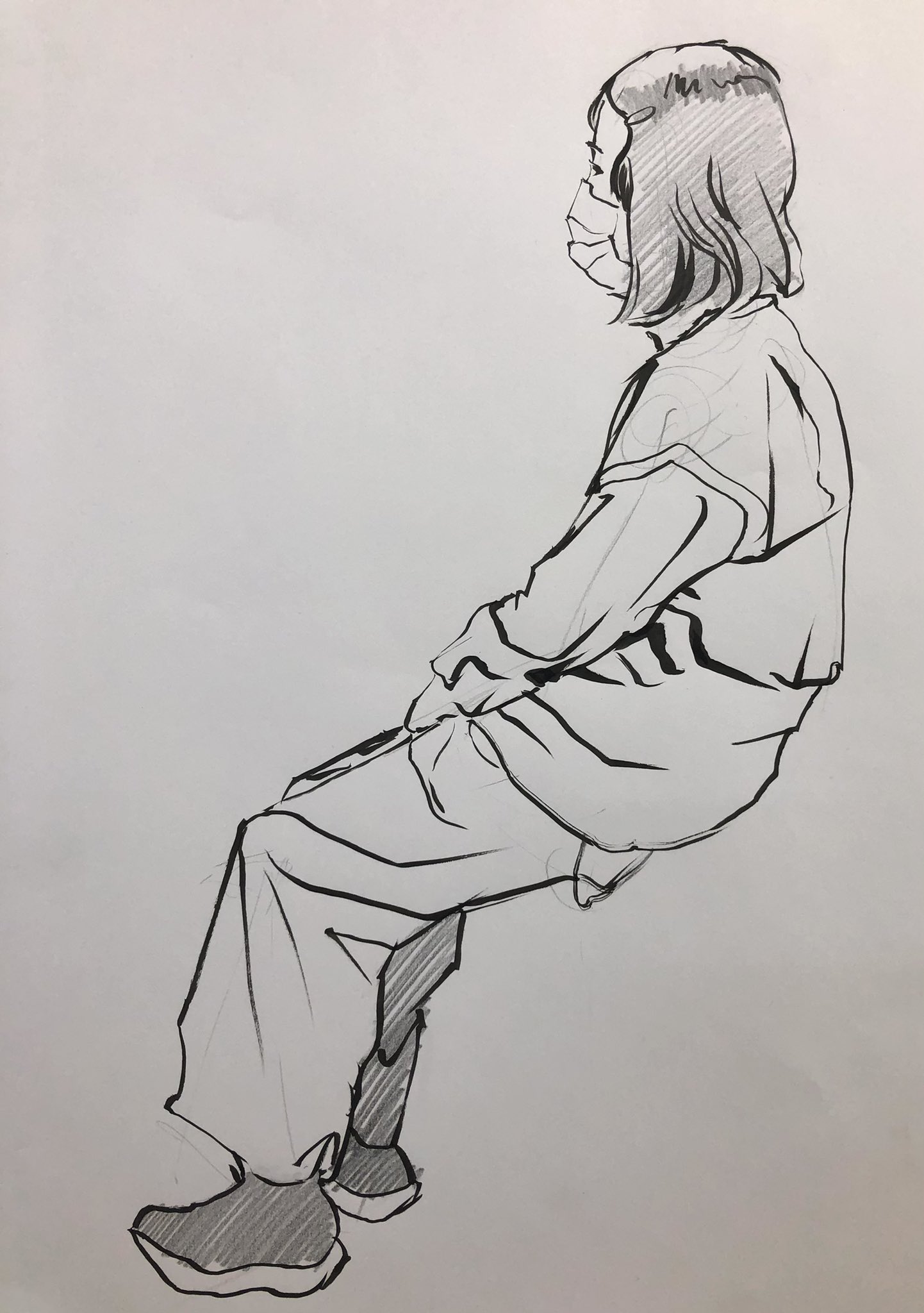 立嶋滋樹 クロッキー Croquis 筆ペンに鉛筆 5分 筆ペンで描くクロッキーは 線に沢山の情報が詰め込まれる インスピレーションがシゲキされますね 体力いるけど T Co Iibxbdzhj1 Twitter